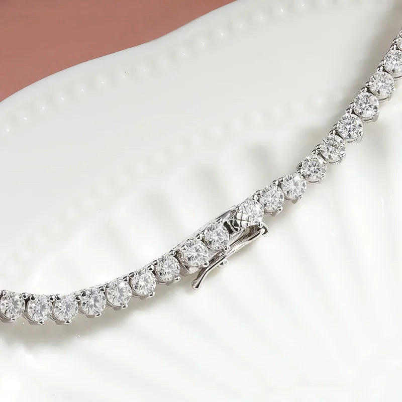 FCGJHW Full Diamond Gradient Zircon or Moissanite Tennis Necklace for Women Man Party Jewelry 925 Sterling Silver Chain 2026