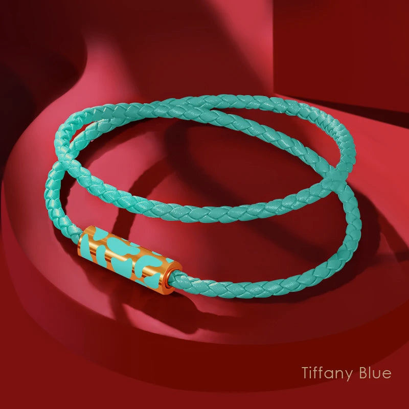 Classics Leopard Bracelets Double Layer Bracelets for Women Stainless Steel Leather Bracelet Female Fashion Jewelry Couple Gift