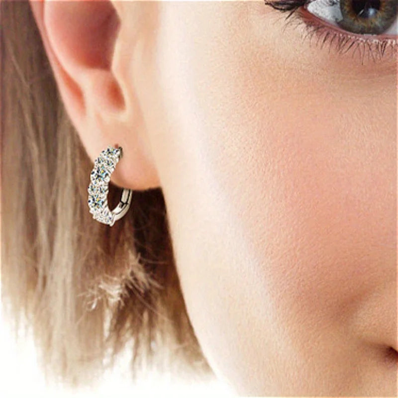 925 Sterling Silver Moissanite Earrings - Simple, Elegant, Classic, Versatile, High-Quality, Suitable for Both Men and Women
