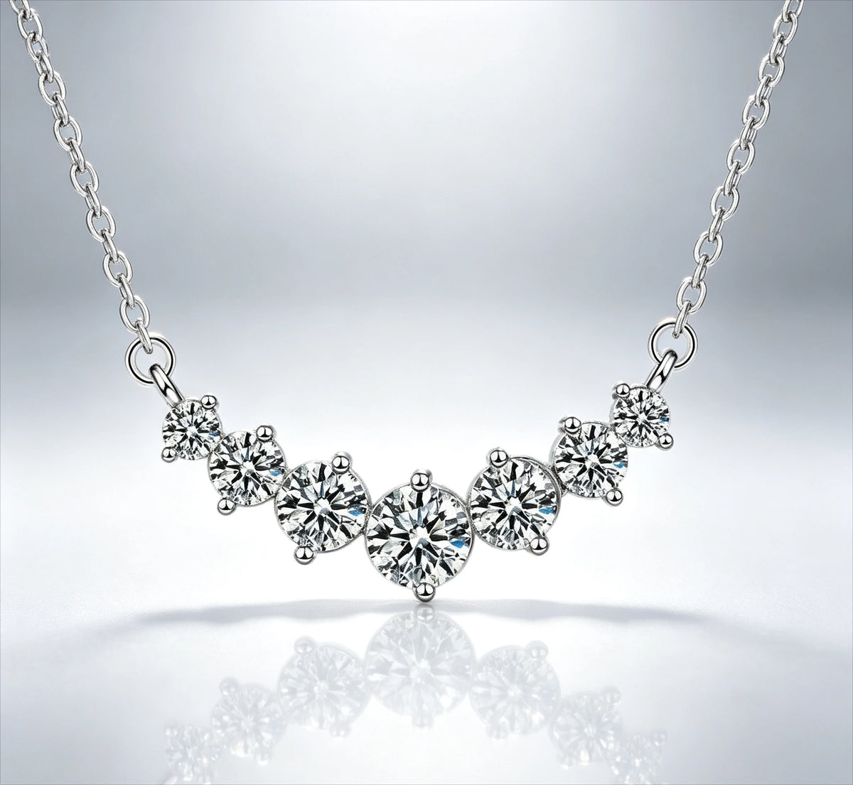 PT950 Morganite Seven-Star Necklace - Straight Drop Pendant Jewelry for Women - Simple and Elegant - High-End Necklace