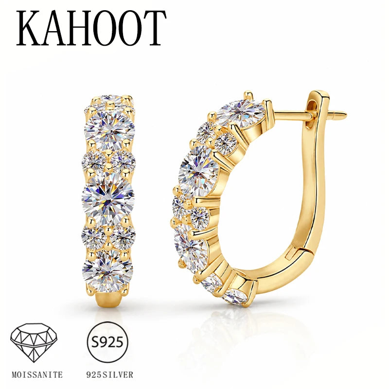 925 Sterling Silver Moissanite Earrings - Simple, Elegant, Classic, Versatile, High-Quality, Suitable for Both Men and Women
