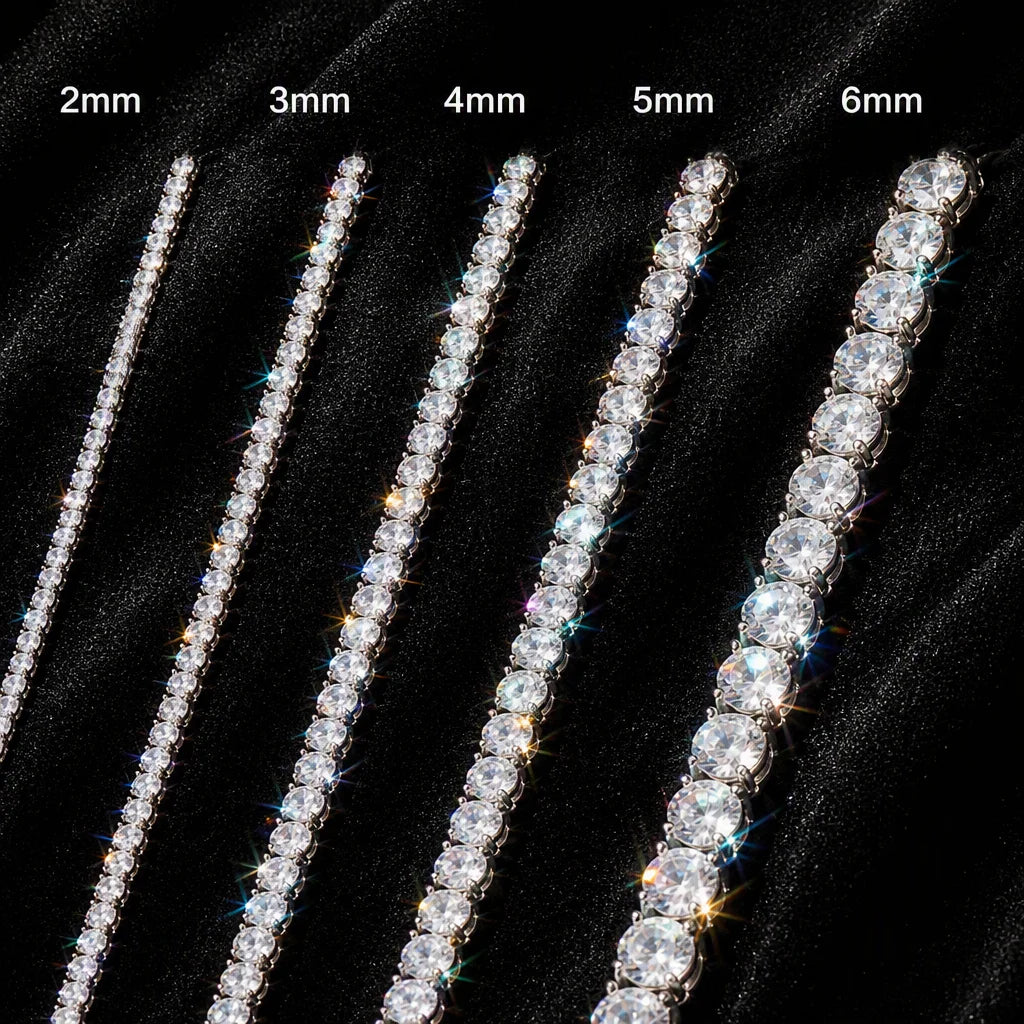 SY Brand Jewelry 925 Sterling Silver Tennis Chain Necklace For Women Men 7A Zircon Luxury Necklaces Rhodium Plated S925 Jewelry