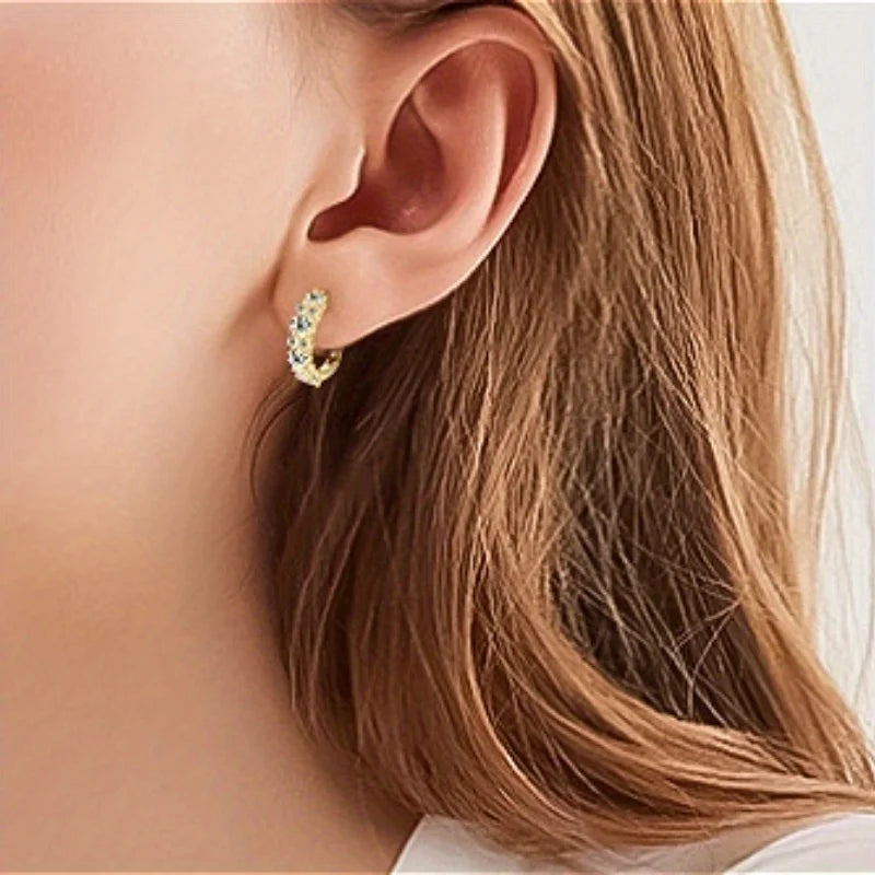 925 Sterling Silver Moissanite Earrings - Simple, Elegant, Classic, Versatile, High-Quality, Suitable for Both Men and Women