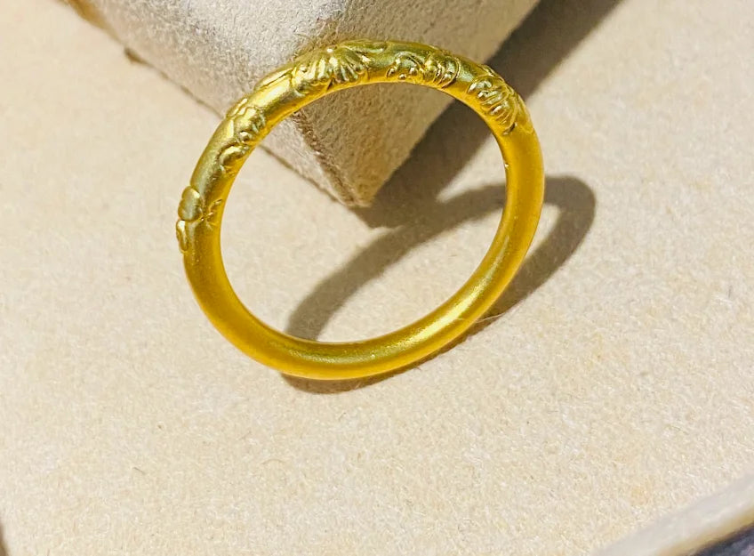 24k pure gold finger rings 3d hard gold jewelry 999 real gold wedding rings for women