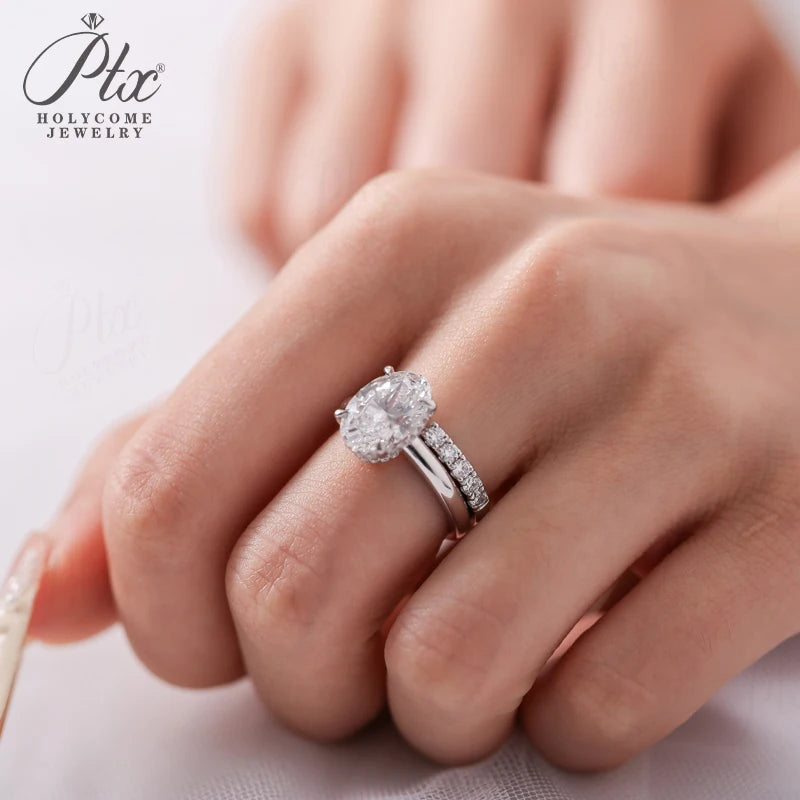Open Ring All Lab Grown Diamond Round Cut Real 10K Gold Wedding Customized for Women Stackable Daily Charms Holycome Jewelry