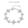 ATTAGEMS Plants Eternity Moissanite Bracelet for Women 925 Sterling Silver Adjustable Classical Tennis Chain Trendy Fine Jewelry