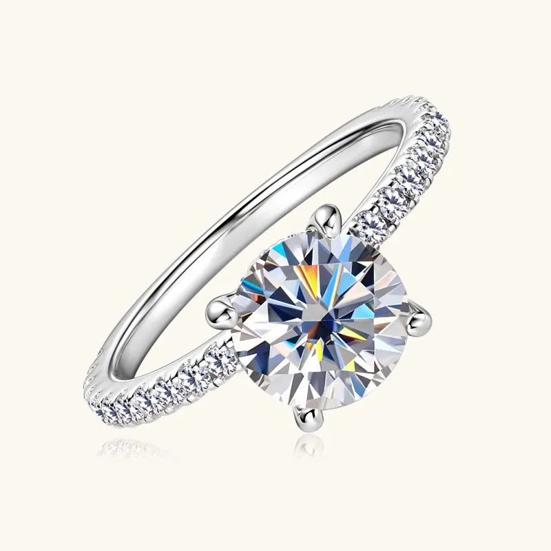 IOGOU 2CT Moissanite Engagement Wedding Ring for Women 925 Sterling Silver Rings Promise Finger Jewelry Sparking Lab Diamond 8mm