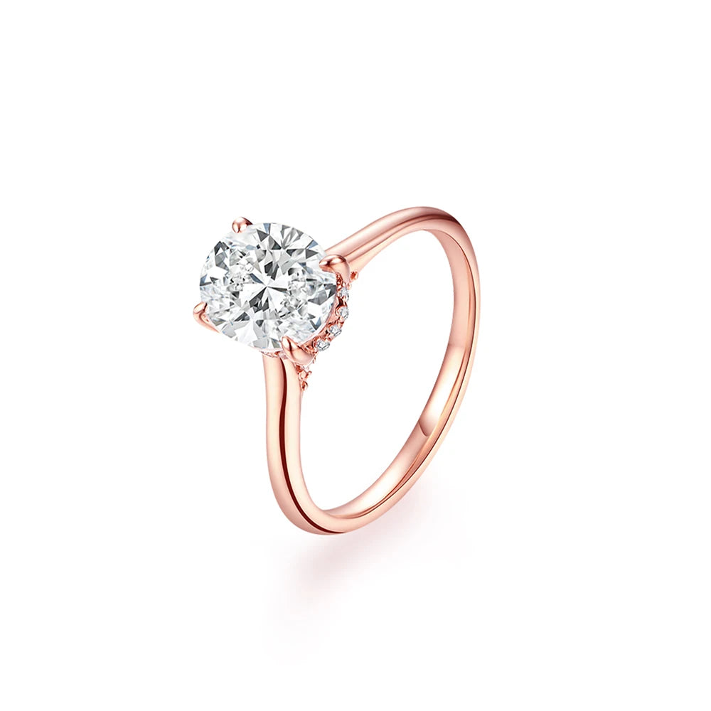 CHARMING Luxury 2.0CT Moissanite Rings Lab Diamond 10*7mm Engagement Wedding Rings 925 Sterling Silver Women Finger Band Jewely