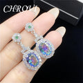 Fashion 925 sterling silver simple multi-color long-style earrings for women. Elegant ear accessories.