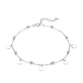 bamoer Silver Beads Anklets 925 Sterling Silver Geometric Minimalist Summer Fashion Foot Jewelry Bracelet for Ankle  SCT011