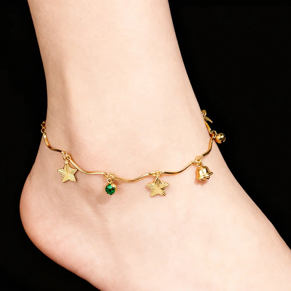 Female Five-pointed Star Anklets Bracelet Bohemian Style Ankle Chain Elegant Foot Jewelry for Women Leg Chain Accessorie