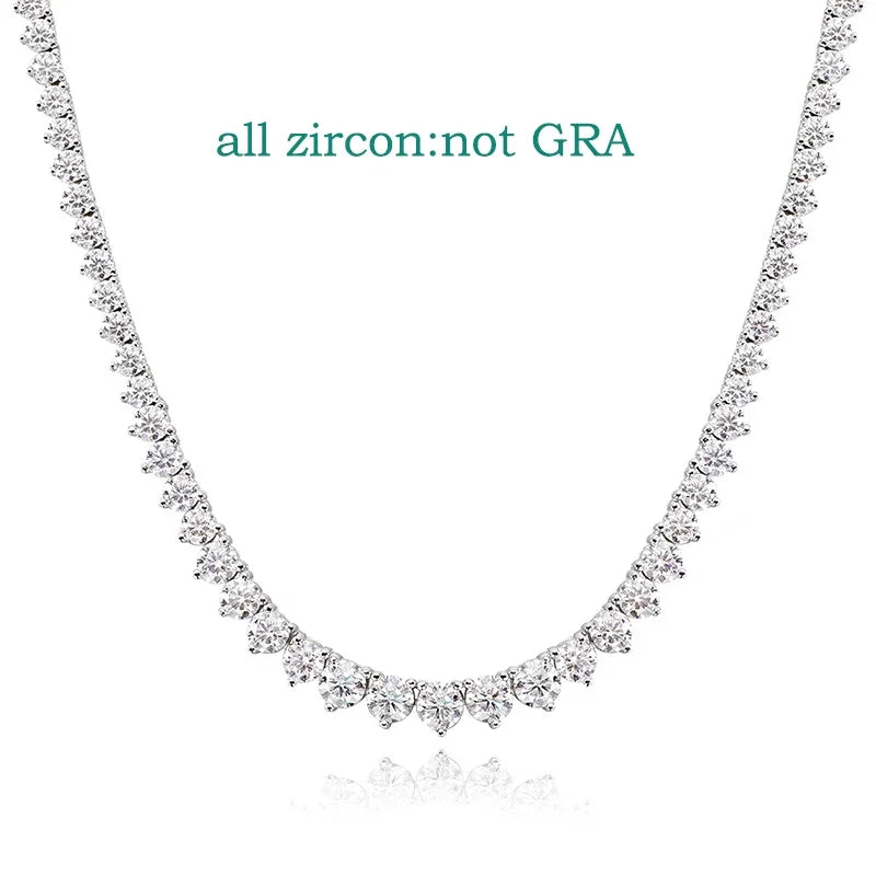 FCGJHW Full Diamond Gradient Zircon or Moissanite Tennis Necklace for Women Man Party Jewelry 925 Sterling Silver Chain 2026