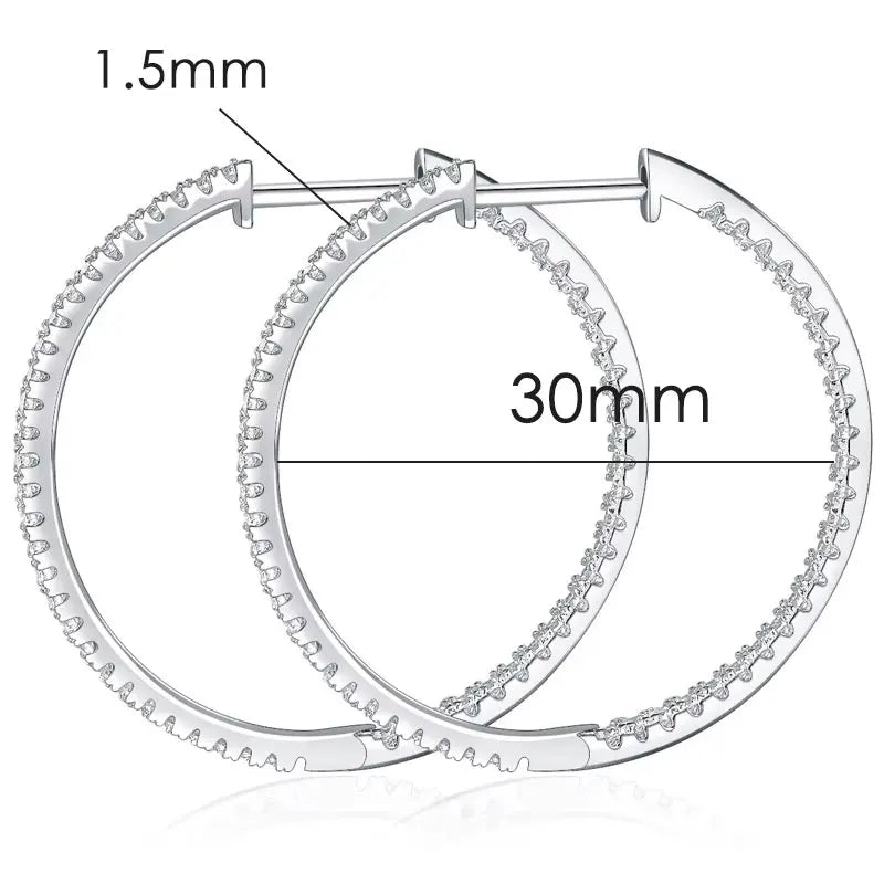 KNOBSPIN Moissanite Loop Earrings for Women 925 Sterling Sliver 1.2mm D vvs1 Lab Grown Diamond Ear Studs Fine Jewelry Gift