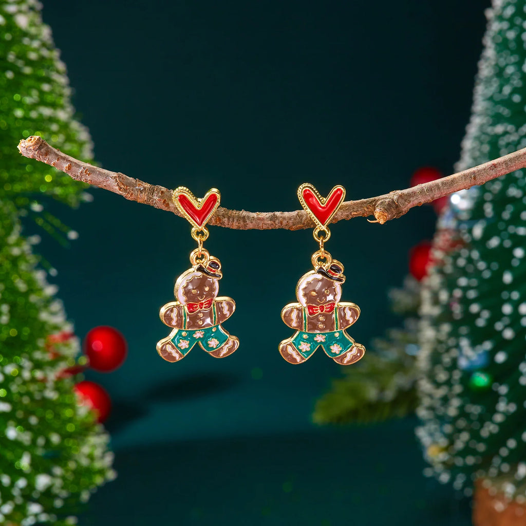 Christmas Hoop Earrings For Women Xmas Tree Snowflake Candy Cane Bell Large Circle Earring Holiday Party New Year Jewelry Gift