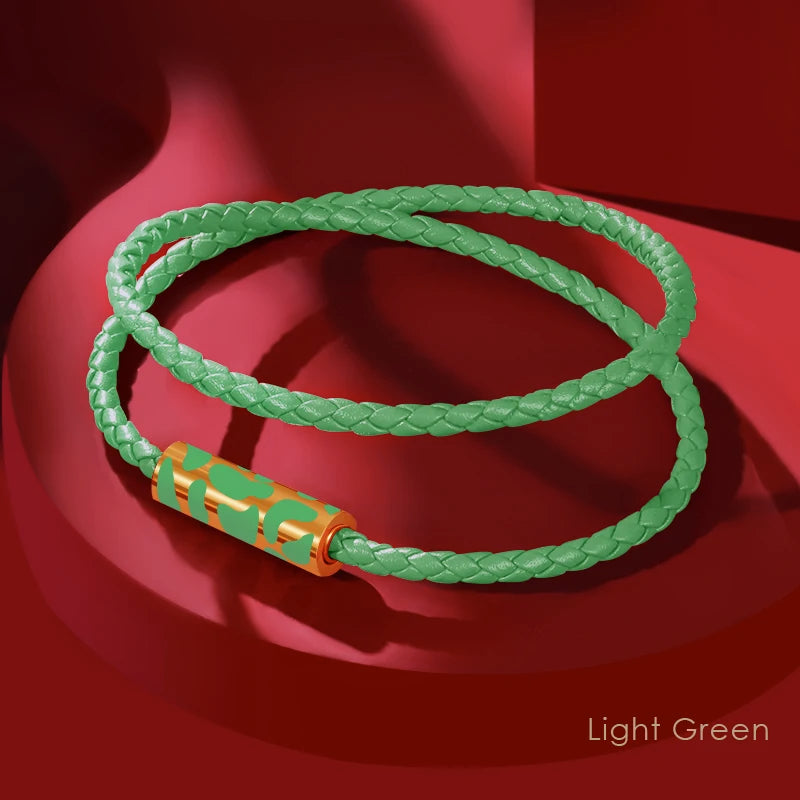 Classics Leopard Bracelets Double Layer Bracelets for Women Stainless Steel Leather Bracelet Female Fashion Jewelry Couple Gift