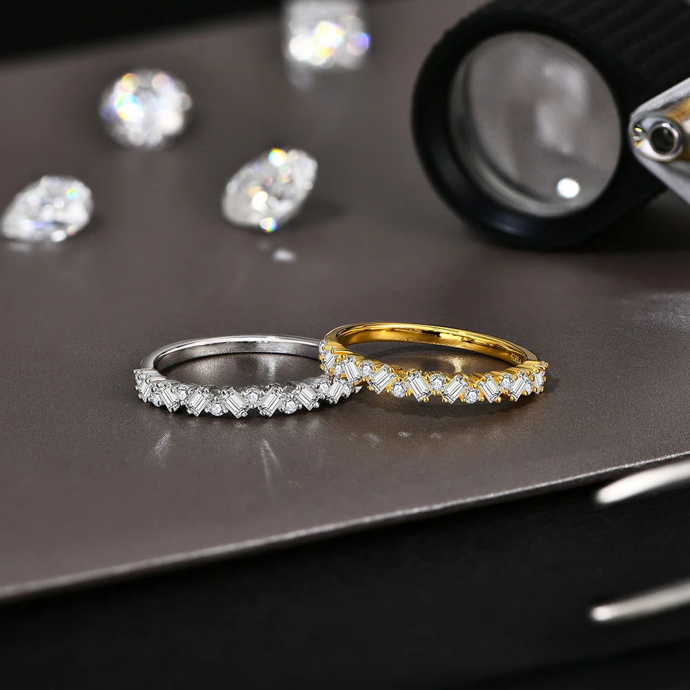 CHARMING Elegant Moissanite Rings Sparkling Lab Diamond 925 Sterling Silver for Women Wedding Band Fine Jewelry Gifts Hot Sale