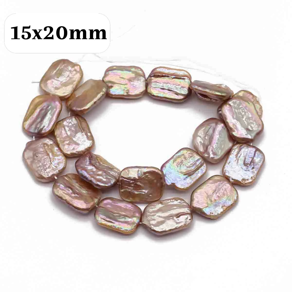 13x18mm Natural Pearl Baroque Freshwater Pearl Rectangular Beads for Jewelry Making DIY Necklace Earrings Bracelets Accessories