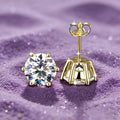 IOGOU 1.0ct 2.0ct D Round Moissanite Earrings Stud Gold Filled 3ct 0.5ct Piercing Ear Jewelry for Women Men GRA Certiicate Gifts