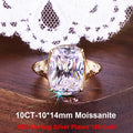 QIBAOKU 10CT Elongated Cushion Moissanite Ring S925 Sterling Silver for Women Big Diamond Vintage Wedding Band Jewelry GRA 2026