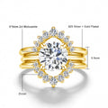 3pcs Set Stackable Rings for Women 14K Gold Filled 2 Carat Moissanite Engagement Ring Bride Wedding Jewelry Waterproof