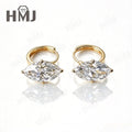 18K Gold Hoop Diamond Earrings Marquise Cut 1.5ct DEF VS Unique Wedding Bridal Jewelry Birthday Anniversary Party Gifts Charms