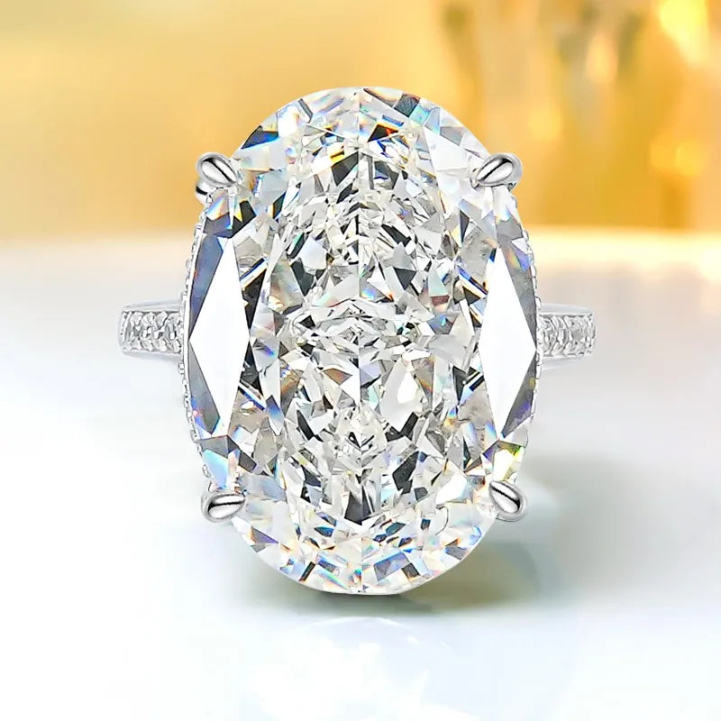 Big Luxury Lab Diamond Ring 20ct Vintage 100% Silver 925 Engagement Ring Jewelry for Women