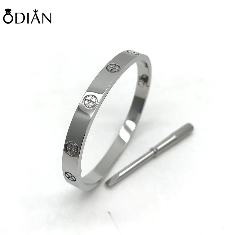 Luxury Brand Jewelry Fashion Stainless Steel Charm Luxury Jewelry LOVE Bangle SCREW Cartierred Bracelets