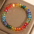 Rainbow Bracelet Women Light Luxury Niche Exquisite High-End Feel Dopamine Crystal Bracelet Gift For Students And Best