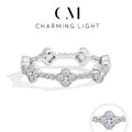 CHARMING Elegant DVVS1 Moissanite Rings 925 Sterling Silver 18K Gold Plated For Women Eternity Rings Wedding Fine Jewelry Gifts
