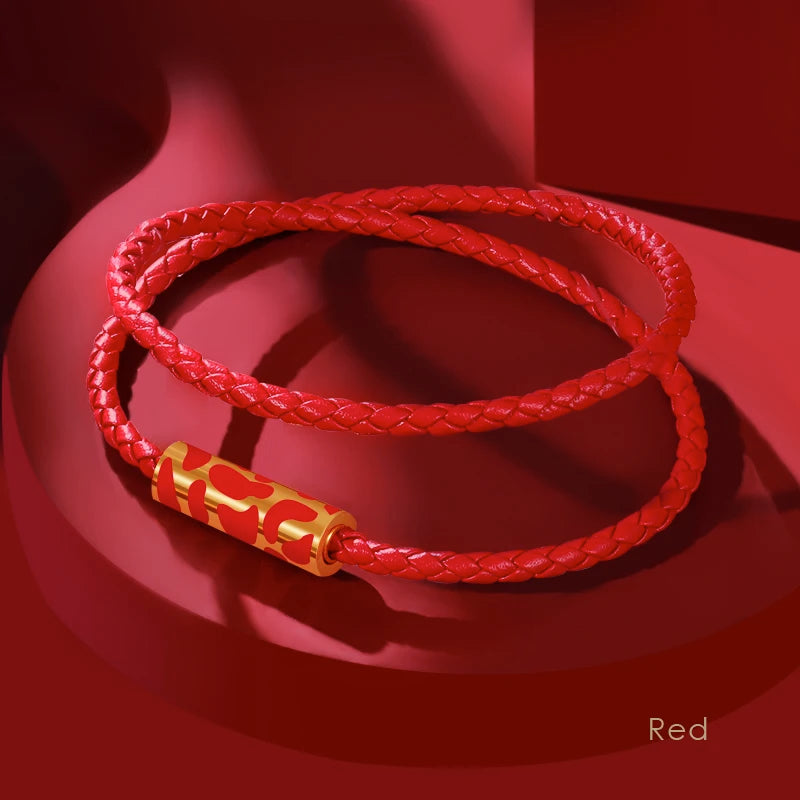 Classics Leopard Bracelets Double Layer Bracelets for Women Stainless Steel Leather Bracelet Female Fashion Jewelry Couple Gift