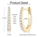 IOGOU S925 All D Moissanite Clip Earrings U Shaped Hoop Huggie 925 Silver for Woman Certified Fine Jewelry Wedding Birthday Gift