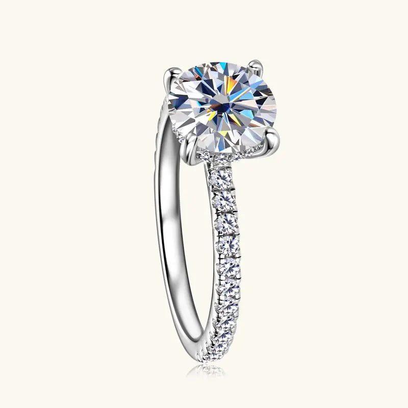 IOGOU 2CT Moissanite Engagement Wedding Ring for Women 925 Sterling Silver Rings Promise Finger Jewelry Sparking Lab Diamond 8mm