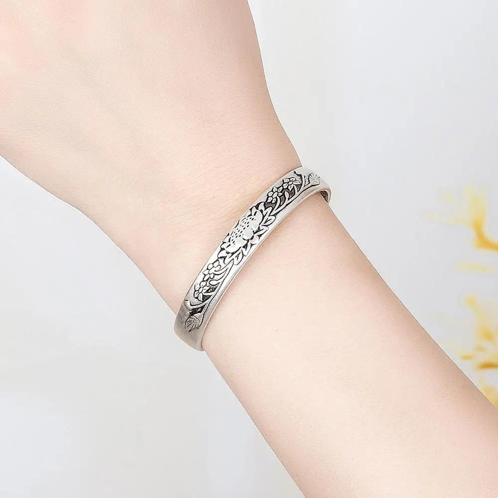Bracelet Hot Sale Fashion 925 Sterling Silver Round Bangles Trendy Simple Big Bangle for Women Jewelry Gift