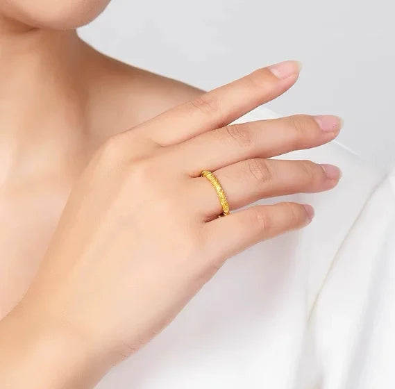 24k pure gold finger rings 3d hard gold jewelry 999 real gold wedding rings for women