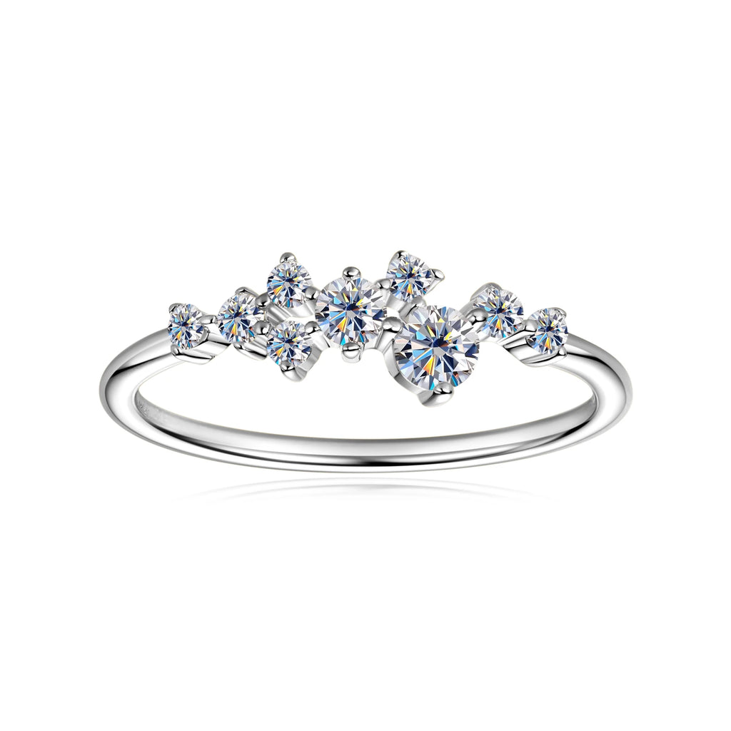 Delicate Full Moissanite Rings For Women 925 Sterling Silver Diamond Wedding Band Women's Stackable Tiny Ring Anniversary Gift