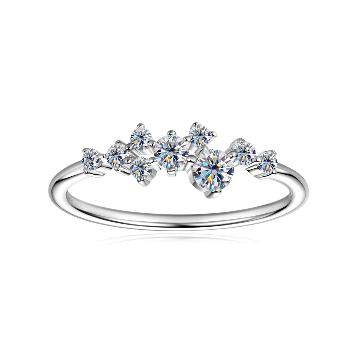 Delicate Full Moissanite Rings For Women 925 Sterling Silver Diamond Wedding Band Women's Stackable Tiny Ring Anniversary Gift
