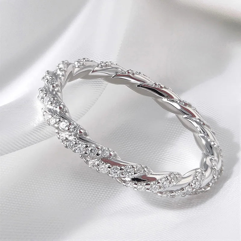 Smyoue 1mm All Real Moissanite Rings for Women Certified Full Diamond Bridal Jewelry 100% S925 Sterling Silver Wedding Bands GRA