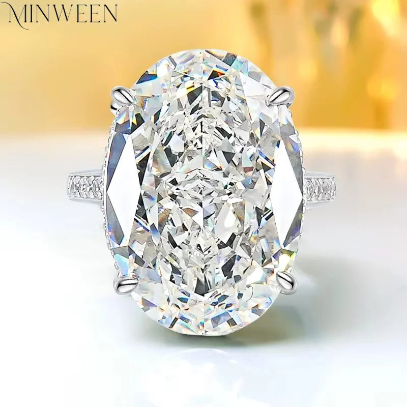 Big Luxury Lab Diamond Ring 20ct Vintage 100% Silver 925 Engagement Ring Jewelry for Women