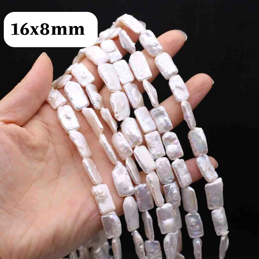 13x18mm Natural Pearl Baroque Freshwater Pearl Rectangular Beads for Jewelry Making DIY Necklace Earrings Bracelets Accessories