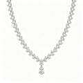 KNOBSPIN Pear Cut Moissanite Tennis Necklaces for Women Lab Diamond s925 Sterling Silver plated 18k Wedding Moissanite Necklace