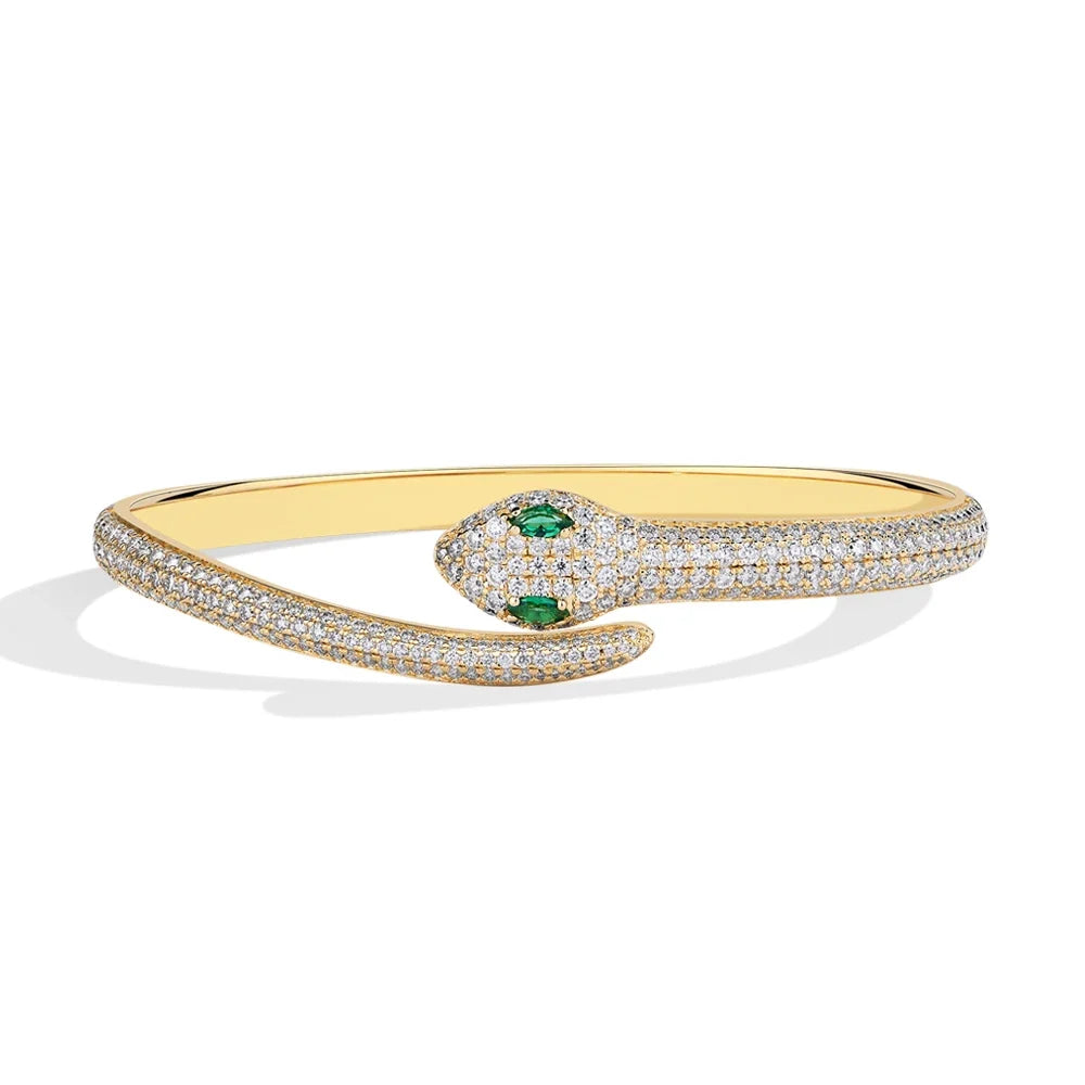 MINTYBOX Snake S925 Silver Moissanite Bracelets for Women Lab Diamond 16-19cm 18k Gold Plated Wedding Luxury Fine Jewelry Gift