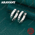 925 Sterling Silver Round Earrings With Carved Design, Vintage Style, Personalized Accessories, Gifts, Jewelry