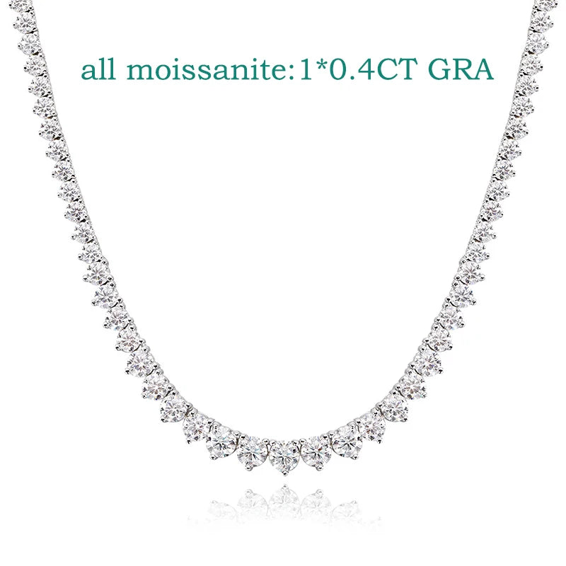FCGJHW Full Diamond Gradient Zircon or Moissanite Tennis Necklace for Women Man Party Jewelry 925 Sterling Silver Chain 2026
