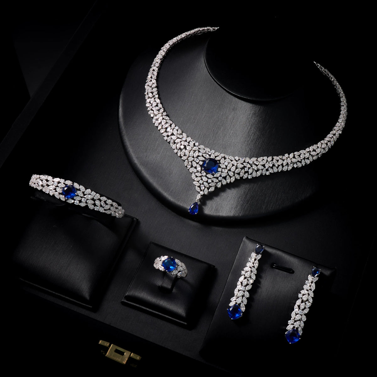 023818 Women Necklace Sets Cubic Zirconia Bridal Jewelry DuBai Saudi Wedding Engagement Party Festival Jewel Accessory