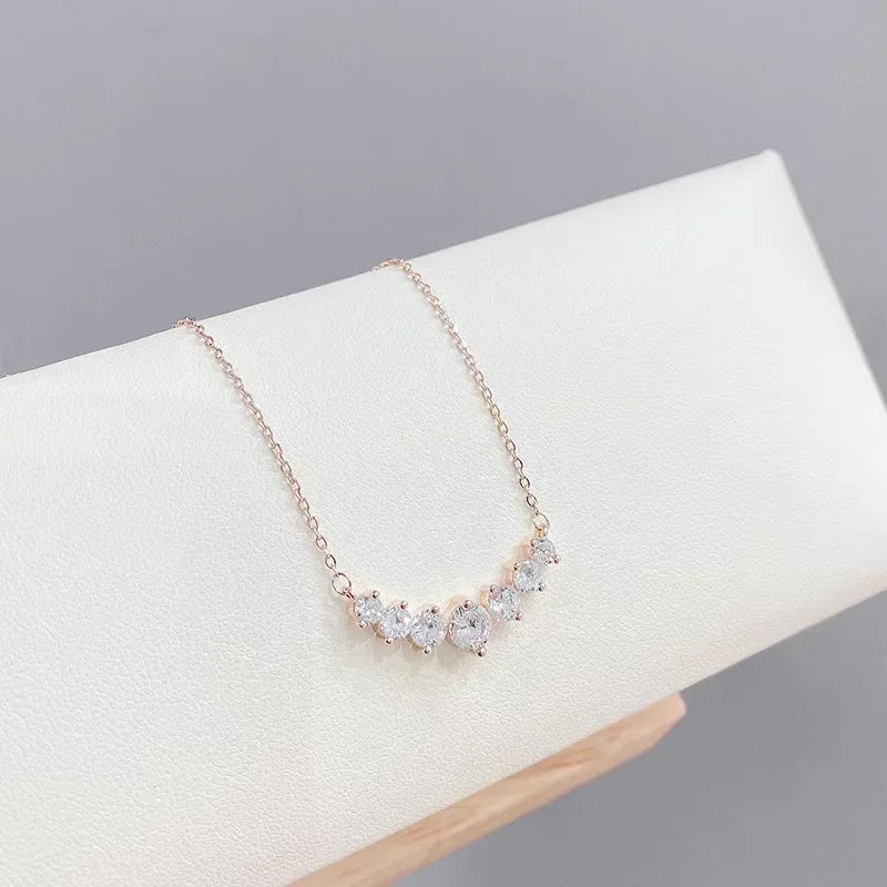 PT950 Morganite Seven-Star Necklace - Straight Drop Pendant Jewelry for Women - Simple and Elegant - High-End Necklace
