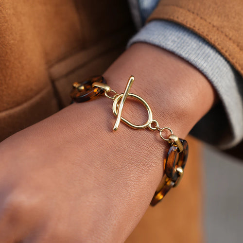 Asymmetric Resin Bracelet For Women Minimalist 18K Gold Plated Stainless Steel Bracelet Waterproof Simple Fashion Jewelry Gift