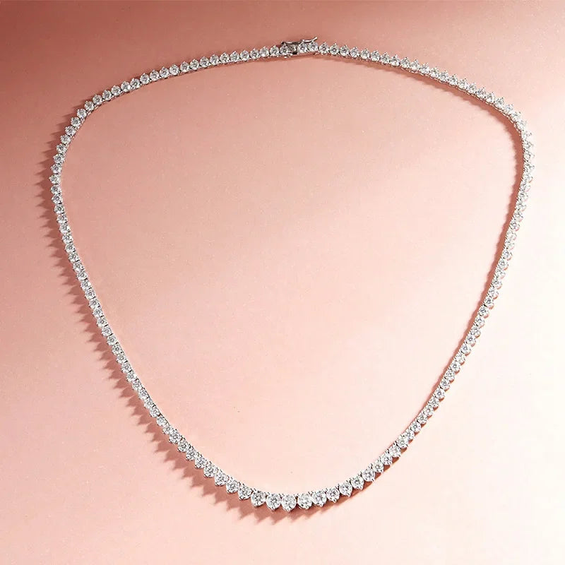 FCGJHW Full Diamond Gradient Zircon or Moissanite Tennis Necklace for Women Man Party Jewelry 925 Sterling Silver Chain 2026