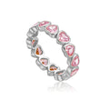 ANDYWEN 925 Sterling Silver Sweetheart Pink Zircon Ring Set Stackable Promise Rings Romantic Luxury Valentine Women Gift