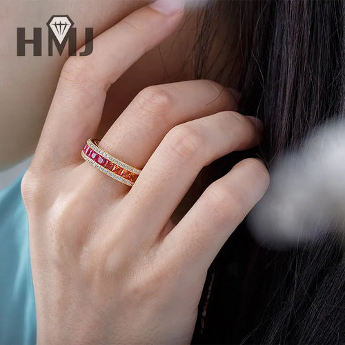 925 Sterling Silver Ring Lab Sapphire Princess Cut Rainbow Gemstones for Women Luxury Elegant Anniversary Birthday Gift Charms