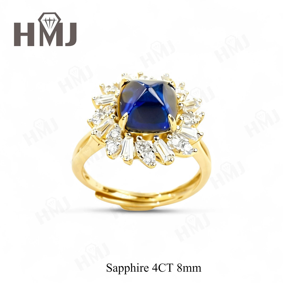 Finger Ring with 4CT Sugar Tower Lab Grown Sapphire Padparadscha 925 Silver for Women Man Engagement Banquet Accasion Christmas